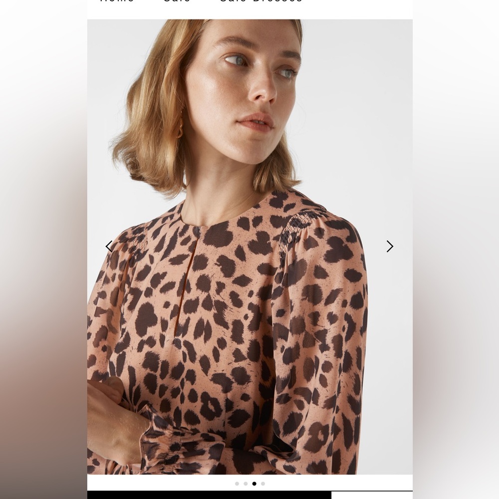 Whistles Brushed Cheetah Flippy Dress Sz 8 - Picture 4 of 9